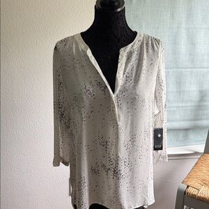 a.n.a White Blouse with Black Speckles